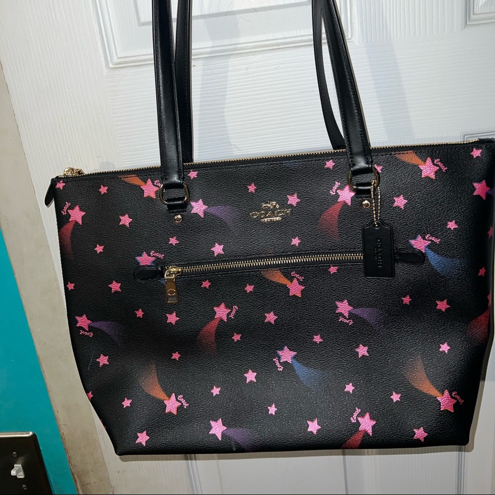 Coach Disco Stars Gallery Tote Bag C7668 Black Multi